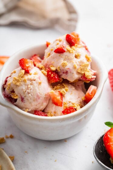 Strawberry Cheesecake Cottage Cheese Ice Cream