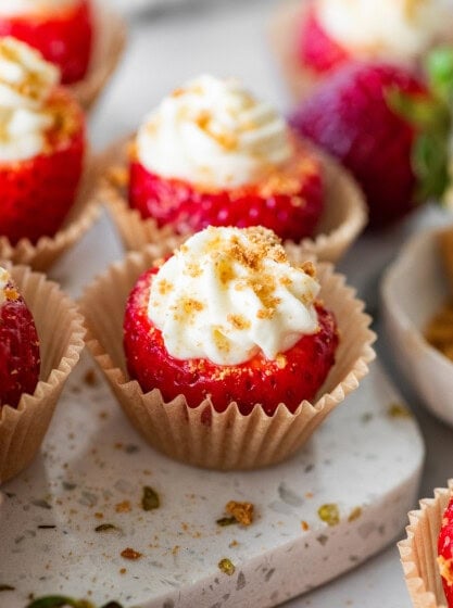 High-Protein Cheesecake Stuffed Strawberries