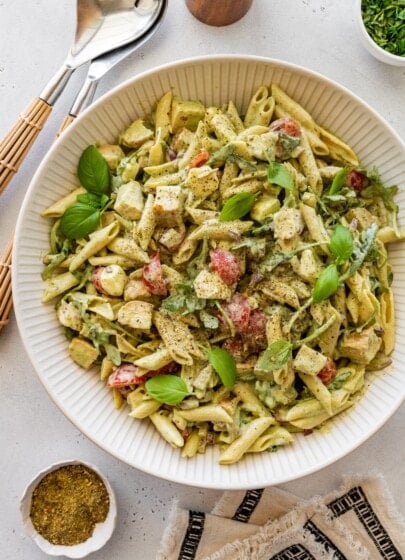 Creamy Chicken Pesto Pasta Salad